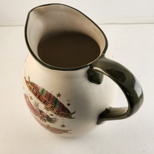 Bless Us All Water Pitcher Bearware Pottery Works Boyds Collection 7.5"