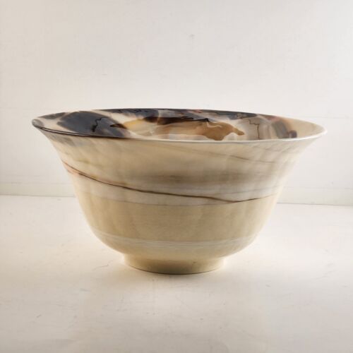Vintage Murano Glass Yalos Casa Mother of Pearl Bowl Made in Italy 9.5"