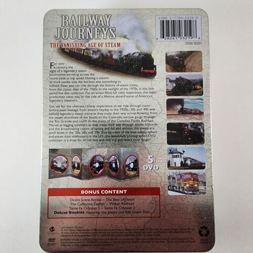 Railway Journeys The Vanishing Age Of Steam 5 DVD Set Madacy Railroad Video