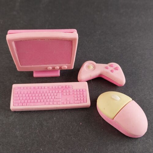 Pink Computer Eraser Lot of 4 Computer Screen Mouse Keyboard Game Controller