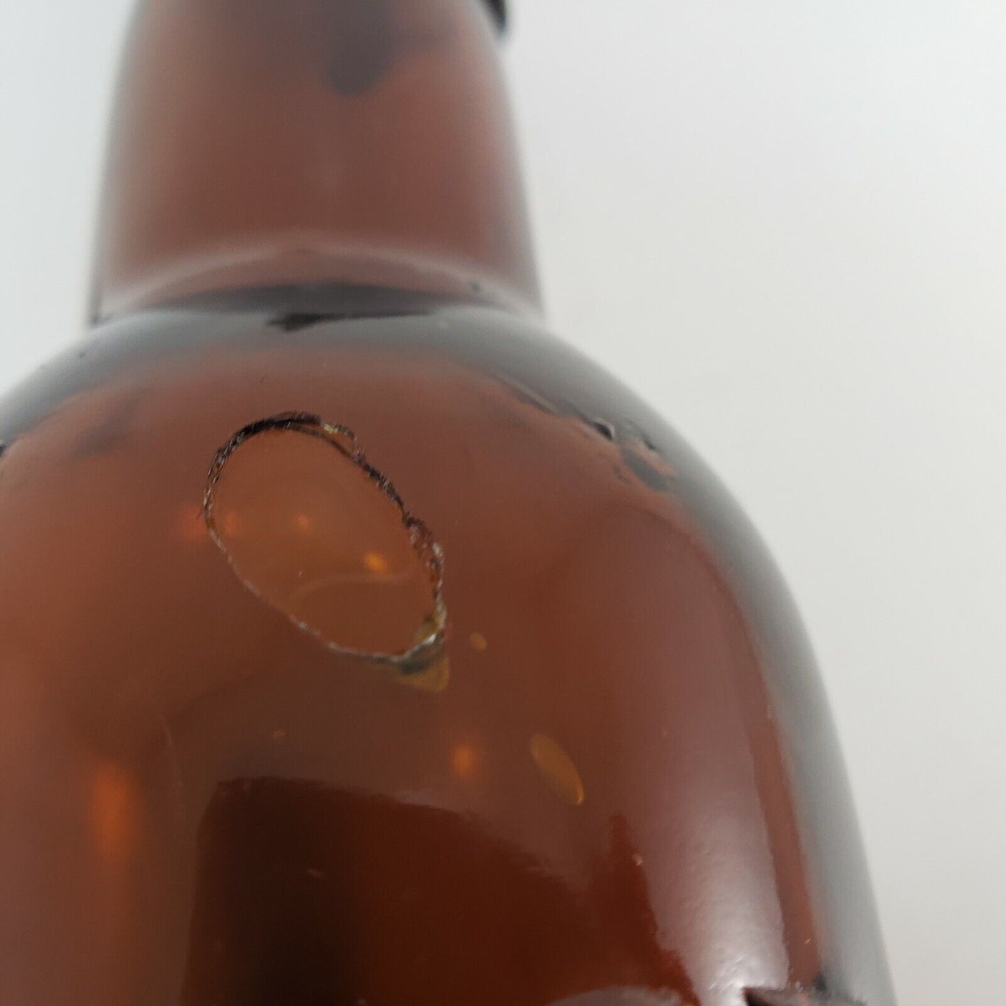 Embossed Hoster Brewing Col OH Beer Bottle Brown Blown Glass Clamp Lid 12 oz