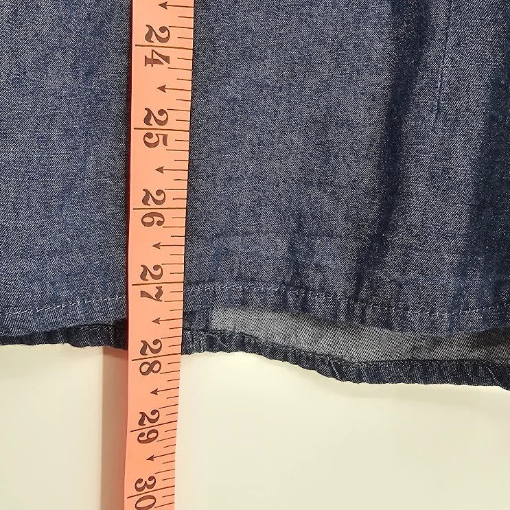 The Limited Women’s Denim Blouse Large Blue Button Front Shirt Casual