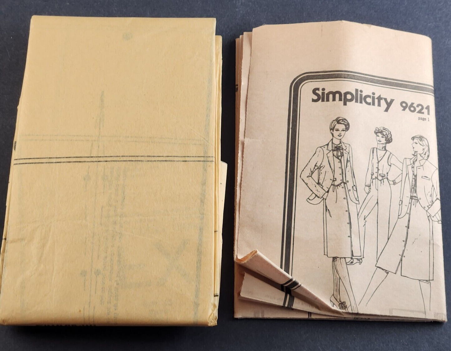 Simplicity 9621 Vintage Sewing Pattern Misses Pants Skirt and Jacket Size 12