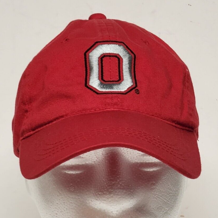 Block O Ohio State Buckeyes Red Hat Hook Loop Size Adjustment Cap NCAA Vintage