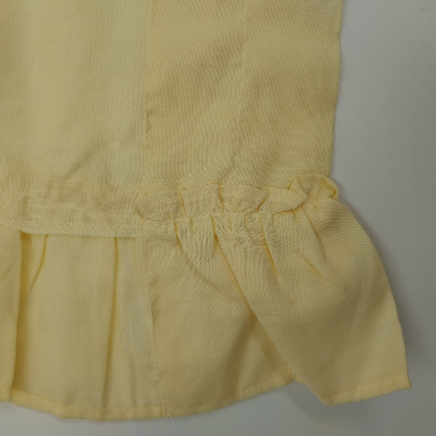 1 Pair Of Cafe Curtain Pale Yellow Ruffled Edge Machine Wash 70% Polyester China