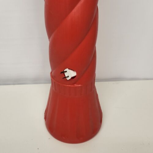 Blow Mold Vintage Red w/ Yellow Flames Pole Candle Product Union Molded 35" Tall