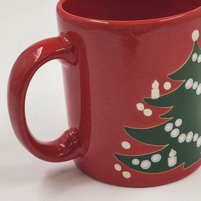 Waechtersbach Red Christmas Tree Mug 12oz West Germany Ceramic 4" Tall