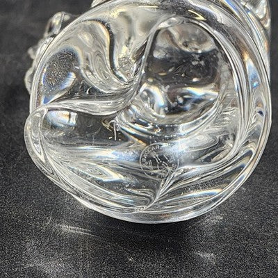 Baccarat France Stunning Clear Glass Crystal Santa Claus with Gift Figurine 4"