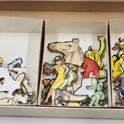 Cadaco Cluster Puzzle Figments Animals & Doodles 1977 Vintage Complete Set