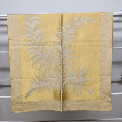 Gold & Beige Damask Brocade Leaf Reversible Table Runner – 24″ × 17″ - Formal Dining