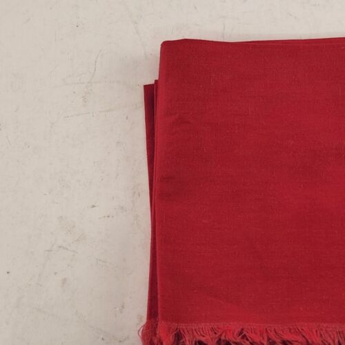 4 Pc Red Linen Dinner Napkins Dining Table Chapped Trim Vintage 11" x 11.5"