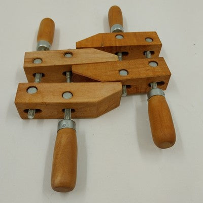 Set 2 Of 4" Maple Wood Hand Screw Clamps 2" Cap 2" Throat 1" Thick China 9"Long