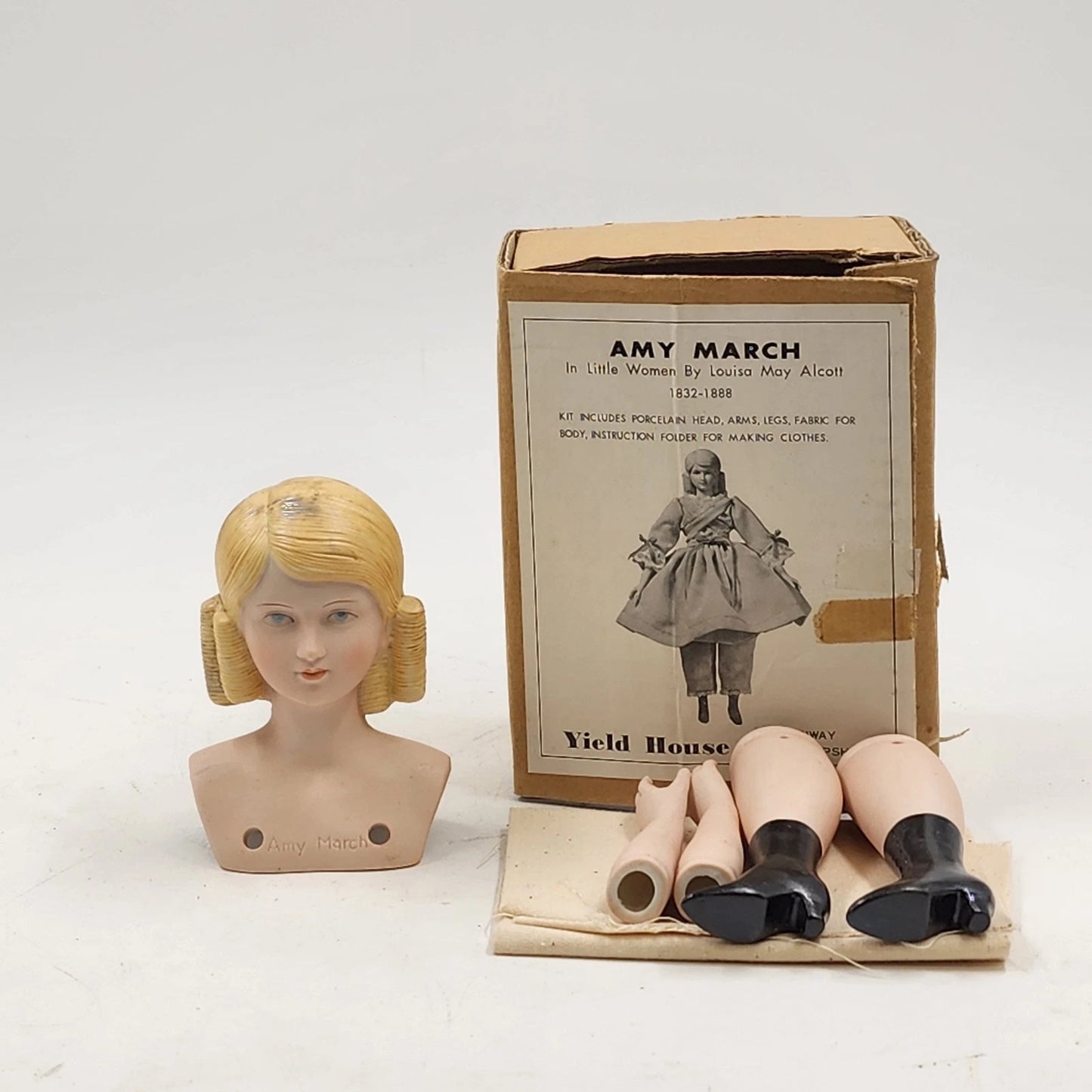 Amy March Little Women Bisque Doll Kit Yield House Head Arms Legs Fabric