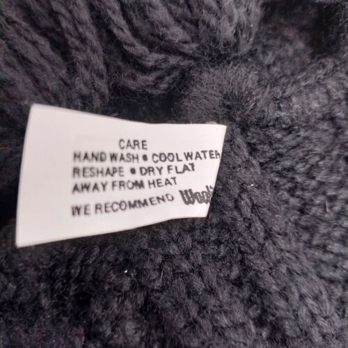 ARIS Black Knit Ribbed Wool Winter Scarf Acrylic w/Fridge Edges 60" Philippines