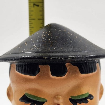 Asian Boy Bobblehead Bank Composition Figurine 6.5" x 2.5" Vintage 1960s Japan