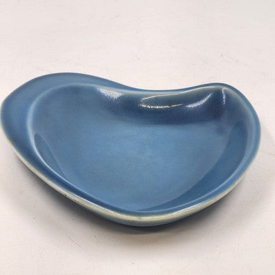 Rookwood Teal Trinket Dish Ashtray Art Pottery Abstract Shaped Glossy 7" x 7.5"