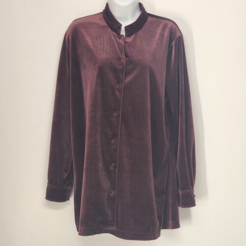 Fleur Cardigan Tunic Purple Burgundy Honors Size Small Long Sleeve Vintage