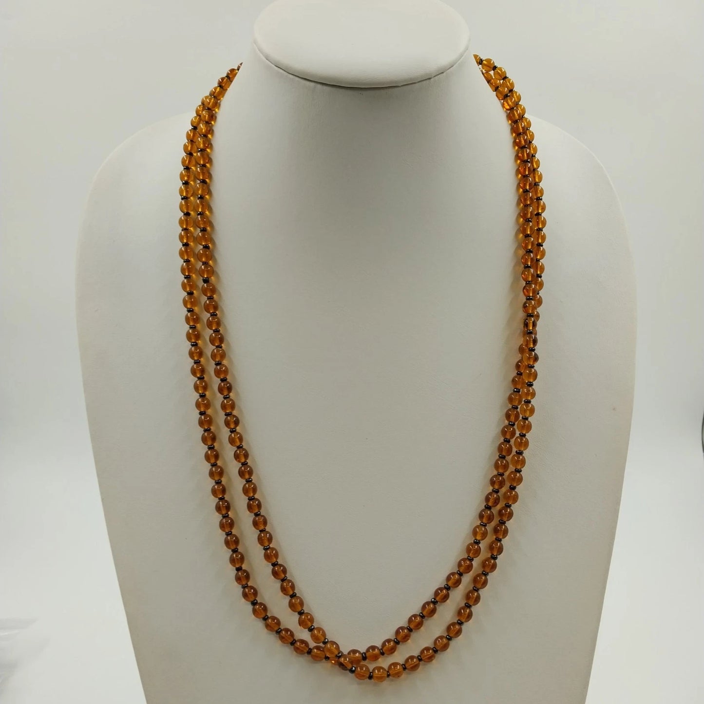 Necklaces Lot Beaded Chain Boho Multicolor Art Glass & Textured Black Orange