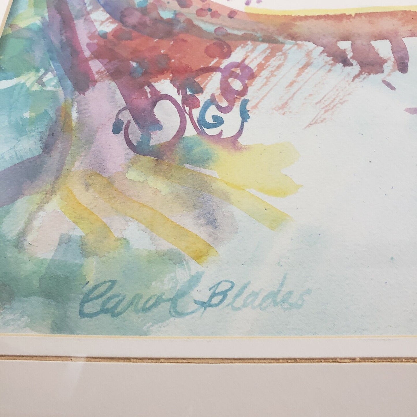 Original Carol Blades Watercolor Painting Water Fountain Lancaster OH Framed