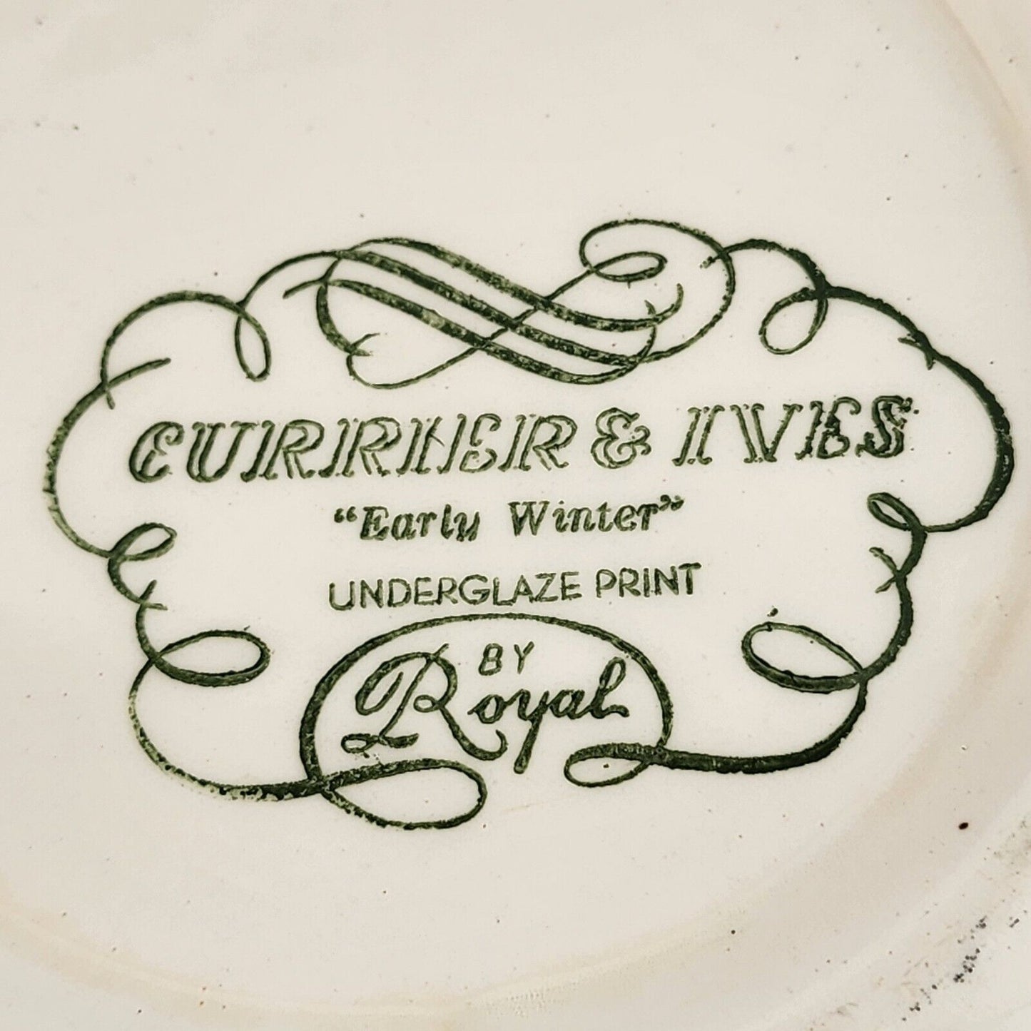 Currier and Ives Blue 8½" Rim Soup Bowl by Royal Early Winter Image USA