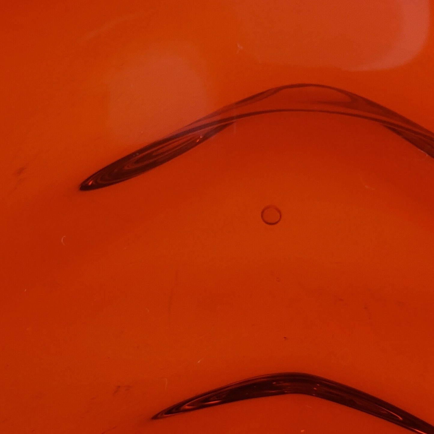 Viking Glass Tundra Triangle Dish Fire Orange 9.5" MCM Centerpiece