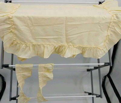 1 Pair Of Cafe Curtain Pale Yellow Ruffled Edge Machine Wash 70% Polyester China