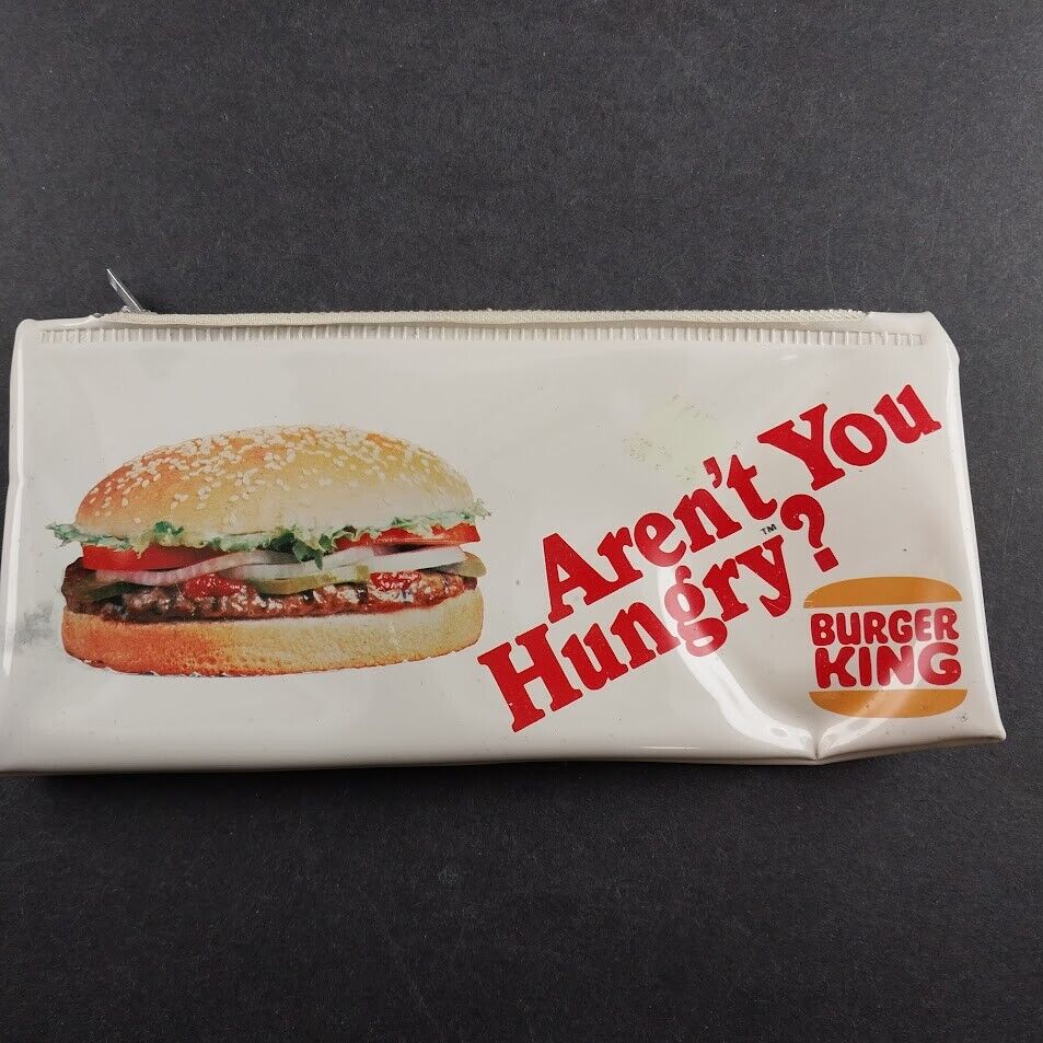 1982 Burger King Vintage Plastic Pencil Case Pouch Have It Your Way NOS