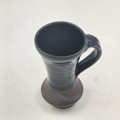 Studio Pottery Coffee Mug John Scott Crafted Tea Cup 5.75" Cobalt Black Vintage