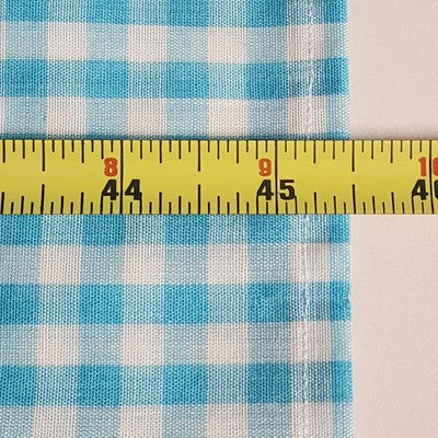 Blue & White Tablecloth Gingham Checked with Cross Stitch Embroidery Square 44"
