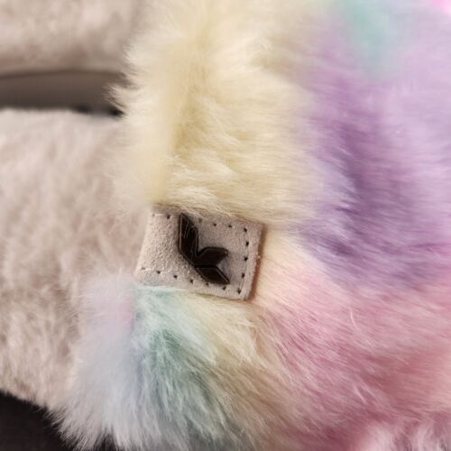 Koolaburra by UGG Womens Sz 11 Fuzz-ah Slide Slipper Pastel White Lug Sole New
