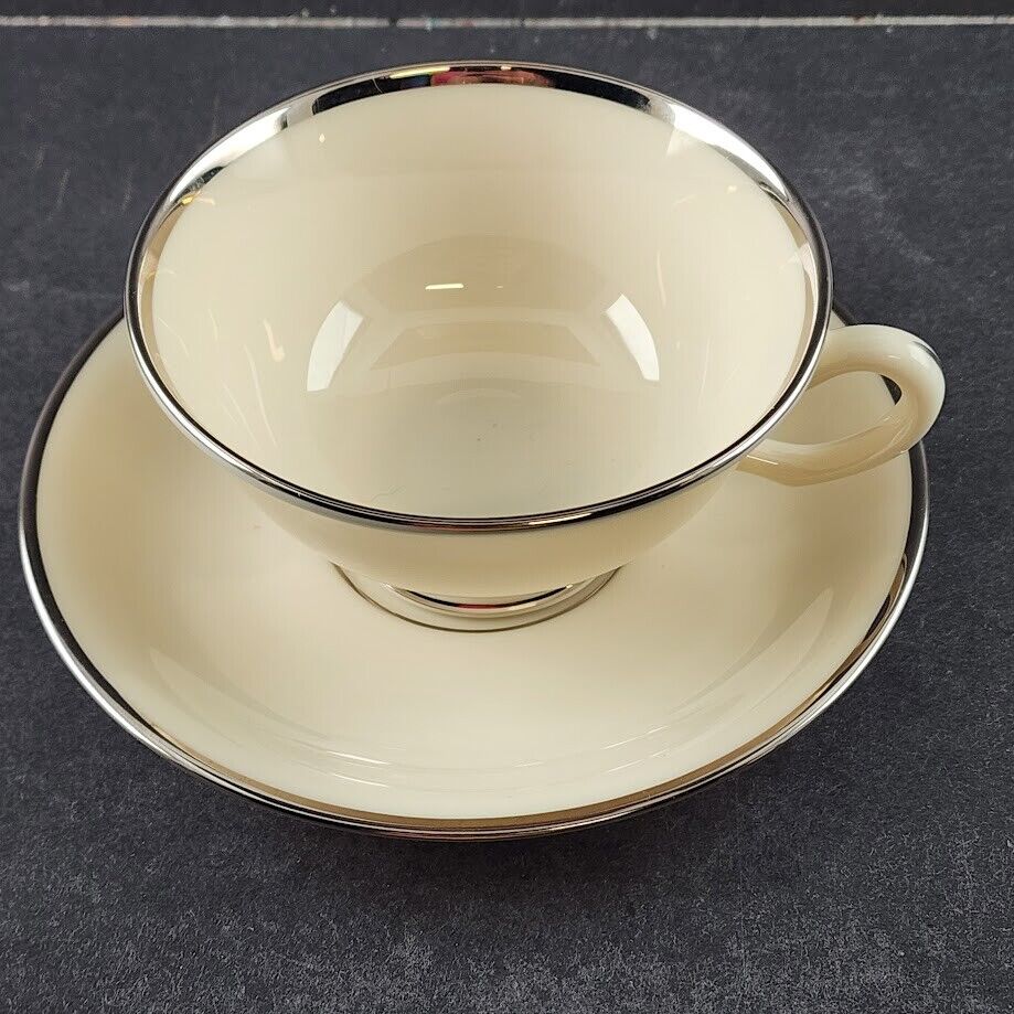 Lenox Montclair China USA Vintage Components Elegant Cream Colored Platinum Trim