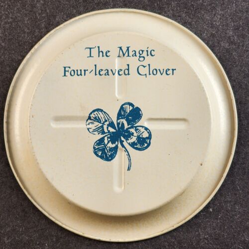 8 Pc Luther Travis Metal Drink Coasters American Can Co Four Leaf Clover