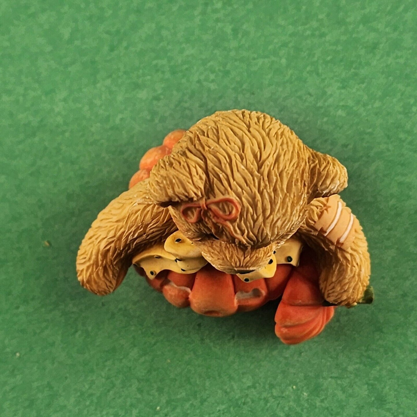 Cherished Teddies Leslie Porcelain Figurines on a pumpkin by Enesco Corp 2001 China
