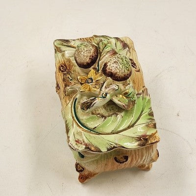 Vintage A Fairyland Trinket Box – 5.5" Hand-Painted Ceramic Jewelry Box, Mid-Century Japan MCM Whimsical Design