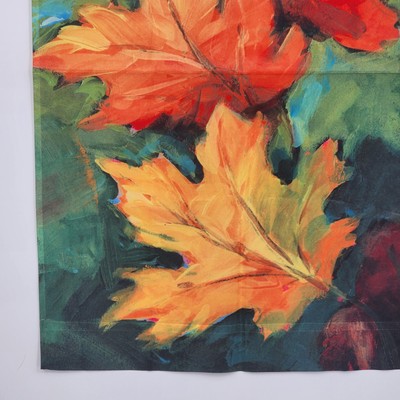 Autumn Maple Leaves Decorative Garden Flag Banner Art Hand Painted Motif 12"x18"
