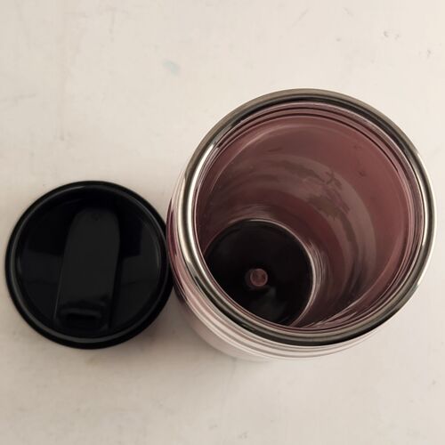 Red White Mistletoe Coffee Tumbler Travel Mug 16oz Metal w/ Glass Christmas