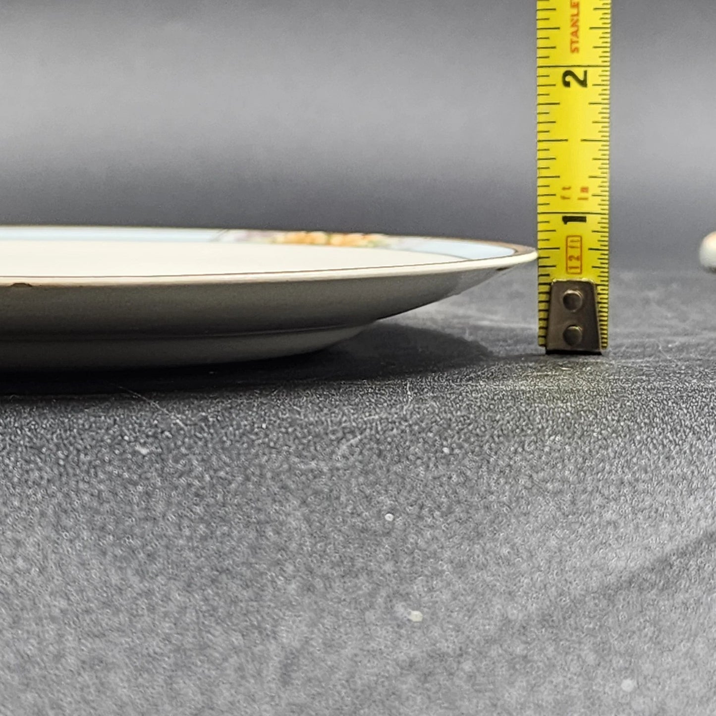 6 Nebraska Blue Dessert Pie Plates 7" England Blue Rim Flower Accent J&G Meakin