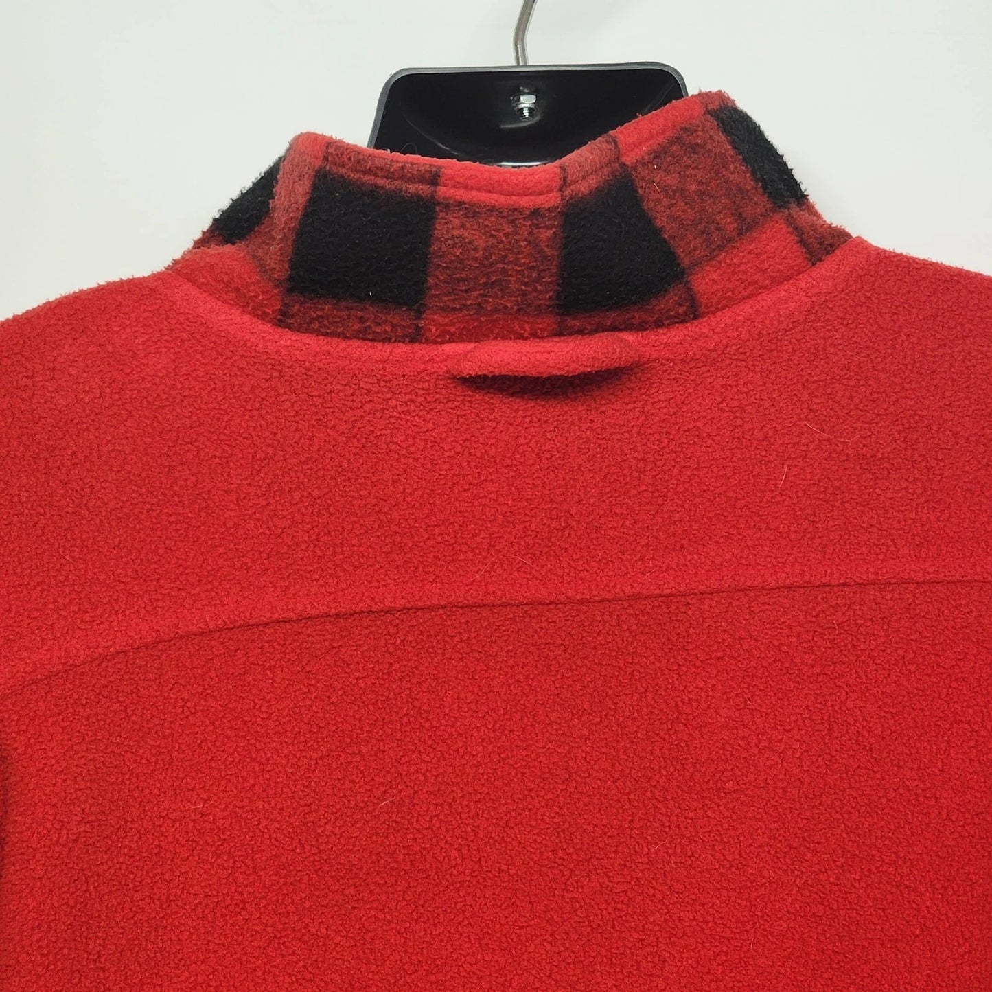 Marlboro Reversible Fleece Pullover Red & Black Plaid Men’s XL Half Zip 90s