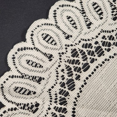 Set 2 Placemats White Round Center w Ornamental Doilies Lace Scalloped Edge 11"
