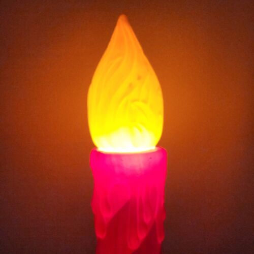 Blow Mold Vintage Red w/ Yellow Flames Pole Candle Product Union Molded 35" Tall