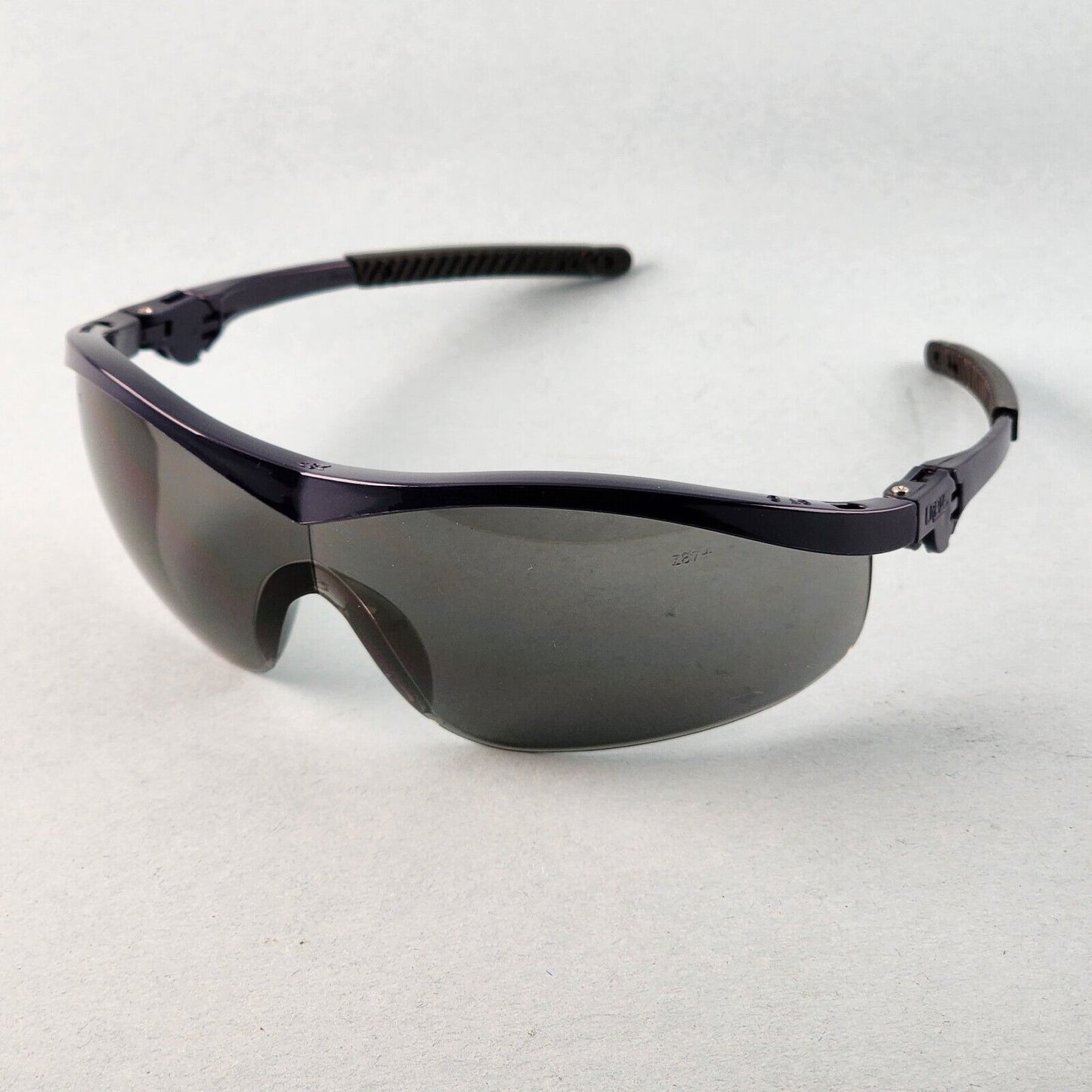 Crews Storm Safety Glasses Z87+ Wraparound Lens Ratchet Temples Eye Protection