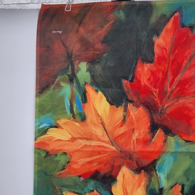 Autumn Maple Leaves Decorative Garden Flag Banner Art Hand Painted Motif 12"x18"