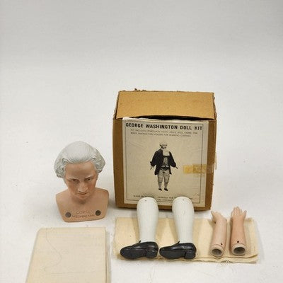 George Washington Doll Kit by Yield House Inc Head Arms Legs Fabric and Pattern