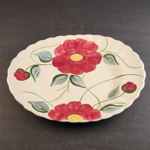 Blue Ridge Southern Pottery Oval Platter 12" Poinsettia Vintage