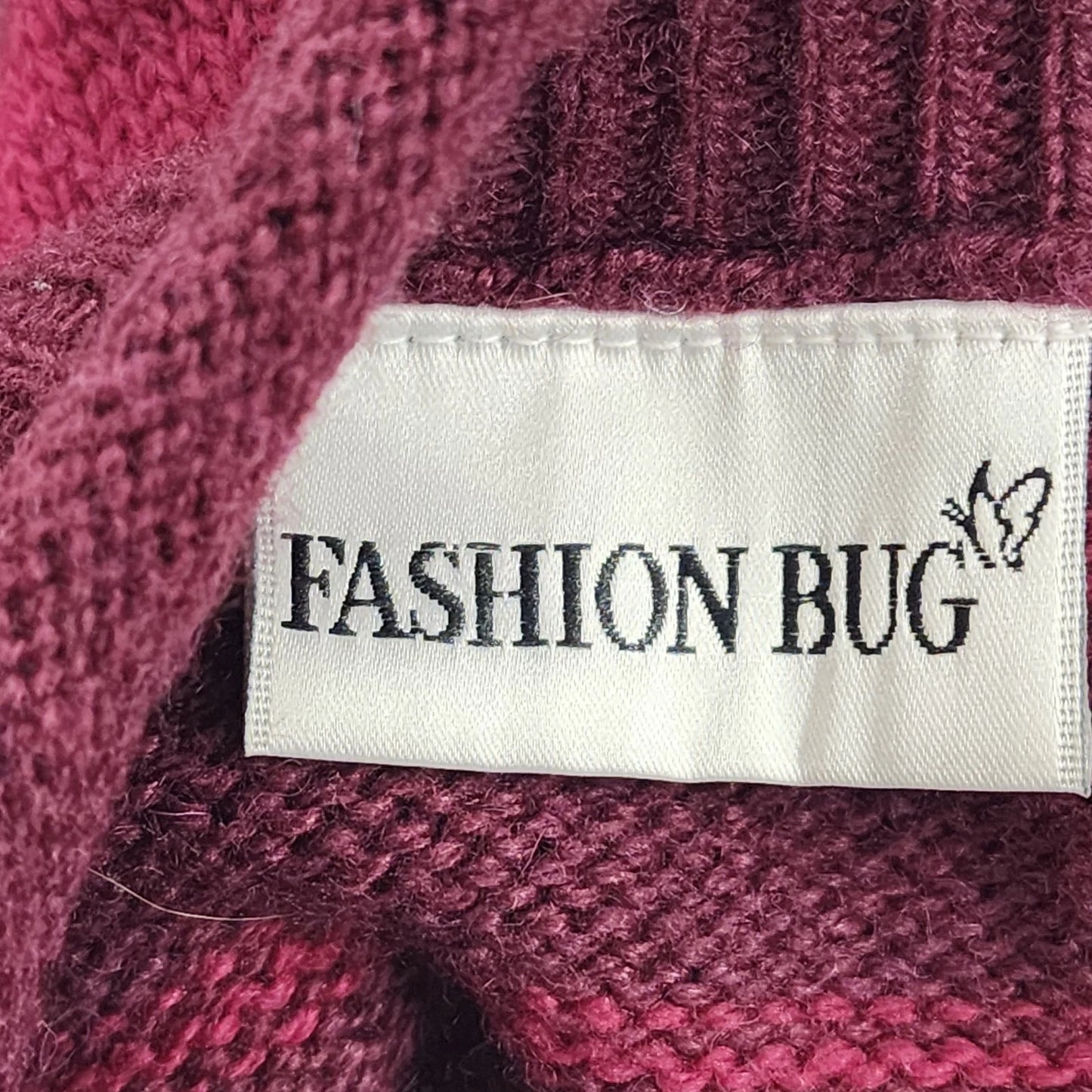 Fashion Bug Women's Sweater Pink M Striped Medium Ramie Wool Blend Soft China