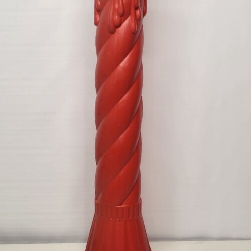 Blow Mold Vintage Red w/ Yellow Flames Pole Candle Product Union Molded 35" Tall