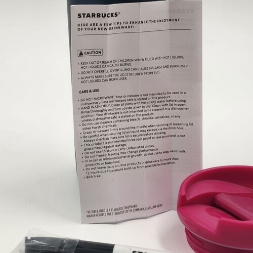 Starbucks Stainless Steel Create Your Tumbler Travel Mug Clear Outer 16 oz 2023