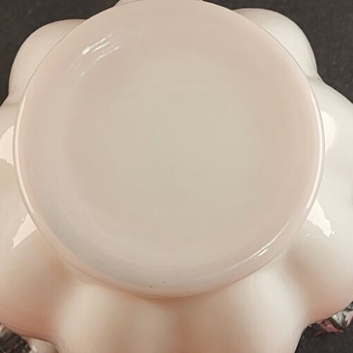 Fenton Cranberry Overlay Melon Vase Silvercrest Ruffled Edge Vintage Glass