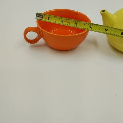 Old Amsterdam Multicolor Porcelain Teapot & Mug Stacking Set 4.5"x4" Vintage