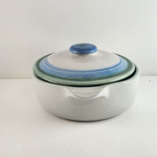 MA Hadley 1 Qt Covered Casserole Dish Bouquet Pattern Inside Bowl Plain Lid 6.5"